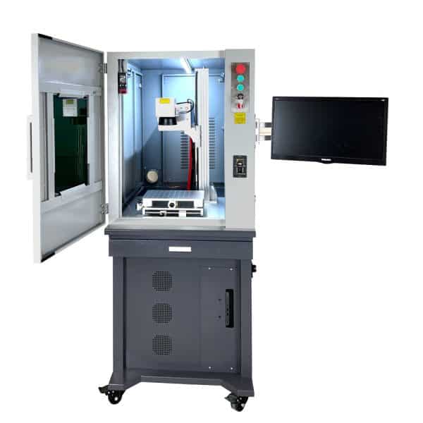 Production fiber laser engraving machine - open door