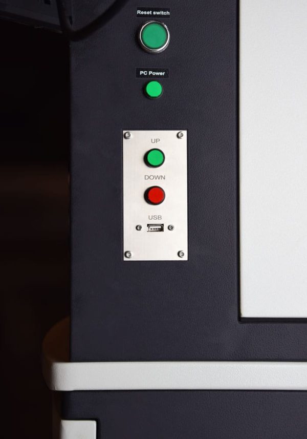 Closed cupboard fiber laser side panel