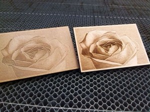 Photo laser engraving on wood with a CO2 laser
