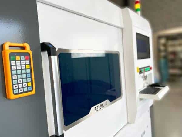 MQ FC6060 fiber metal laser cutter front side closeup