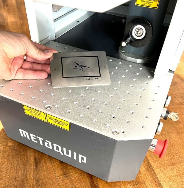 Fiber laser engraving machine workpiece