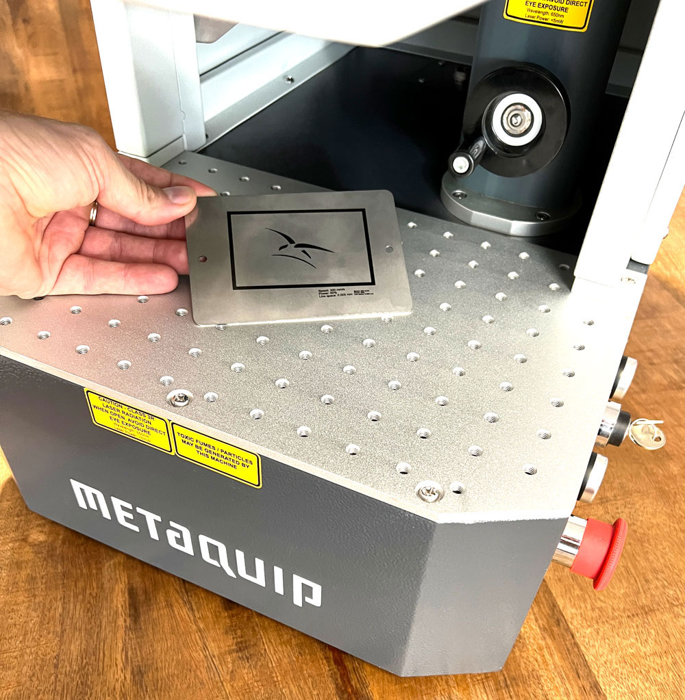 Fiber laser engraving machine workpiece